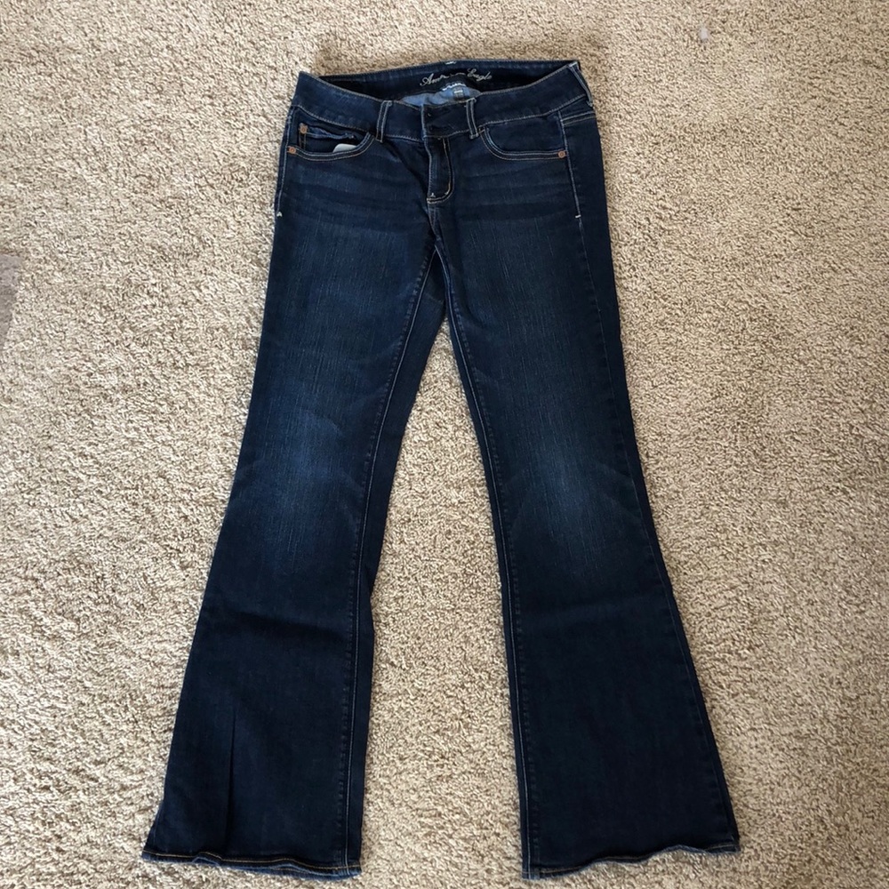Dark wash flare jeans